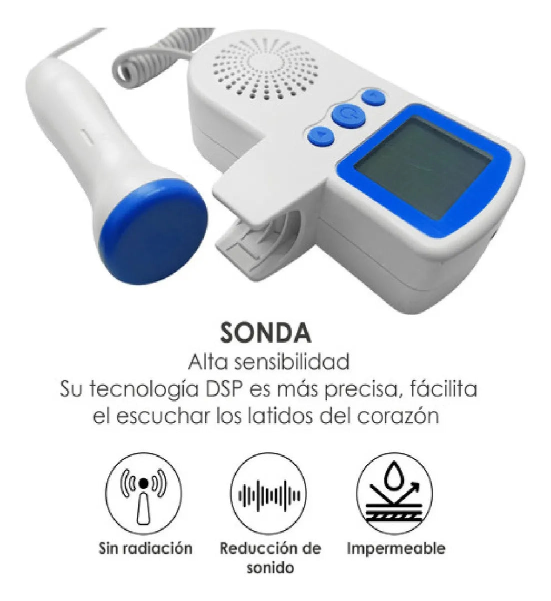 Doppler Fetal Portátil - Monitor Frecuencia Cardiaca
