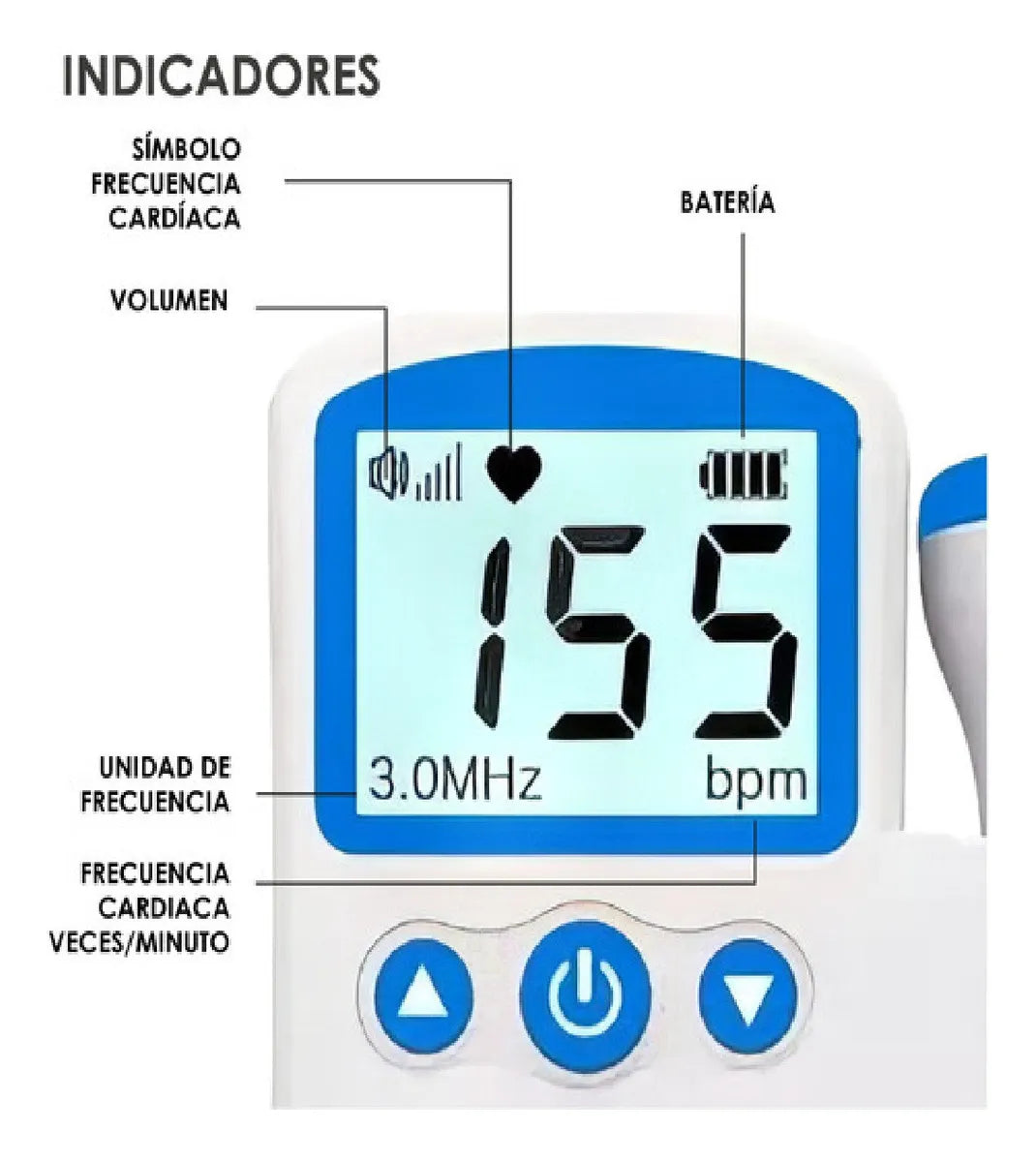 Doppler Fetal Portátil - Monitor Frecuencia Cardiaca