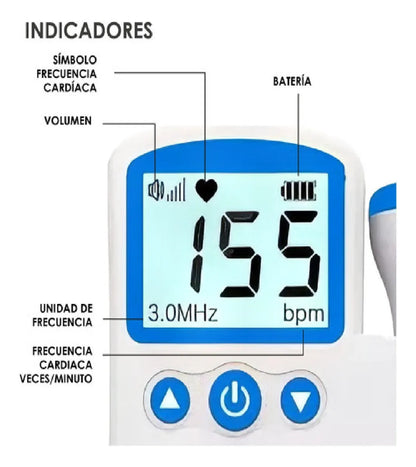 Doppler Fetal Portátil - Monitor Frecuencia Cardiaca