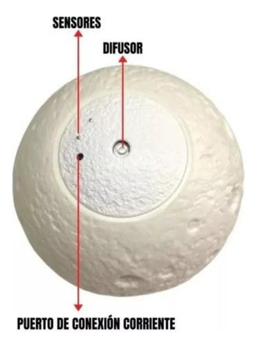 Lámpara y Humidificador en Forma de Luna + Base