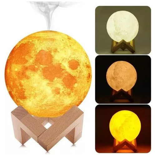 Lámpara y Humidificador en Forma de Luna + Base